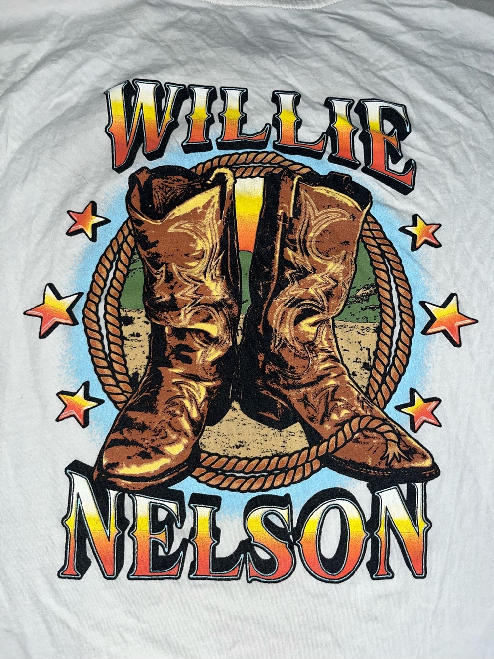 Willie Nelson White Graphic Tee [S]